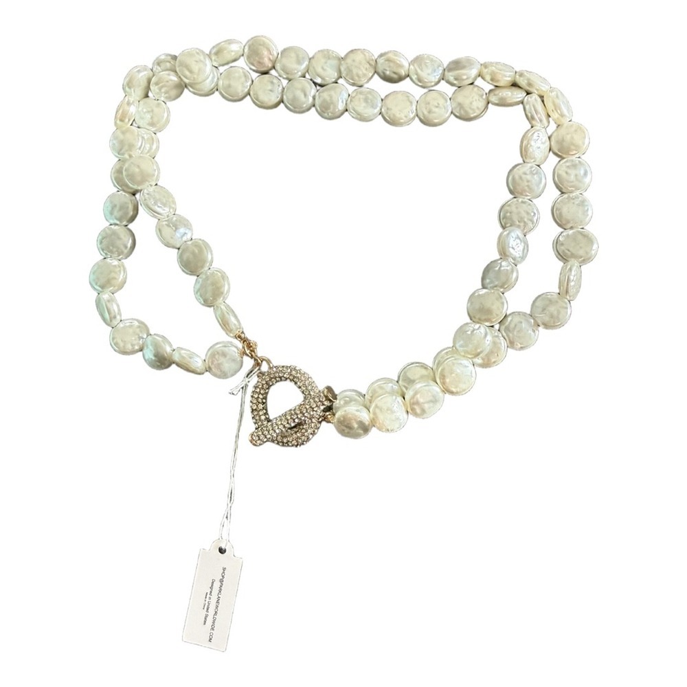Park Lane White Pearl Rhinestone Lock Style Choker Necklace Nwt Formal Elegant 50$